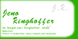 jeno ringhoffer business card